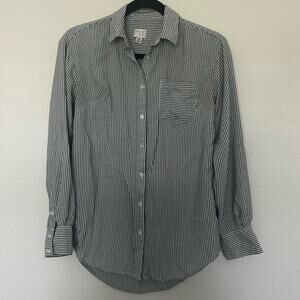 A New Day Women's pin stripe shirt button up long sleeve Light Academia soft